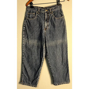 Bill Blass Easy Fit Crop Women's size 6 Blue Denim Mom Jeans Casual Weekend